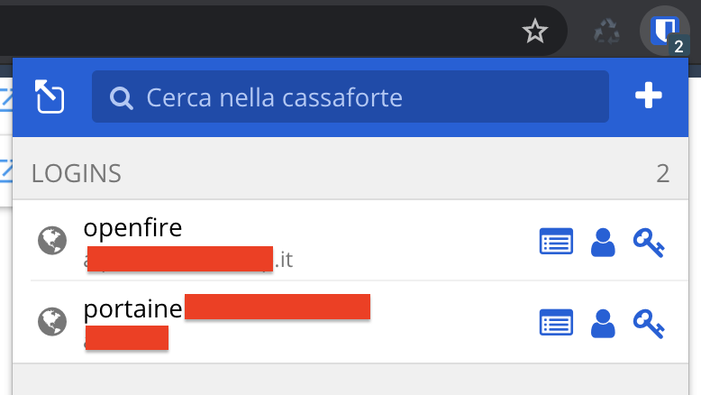 Bitwarden accessi memorizzati