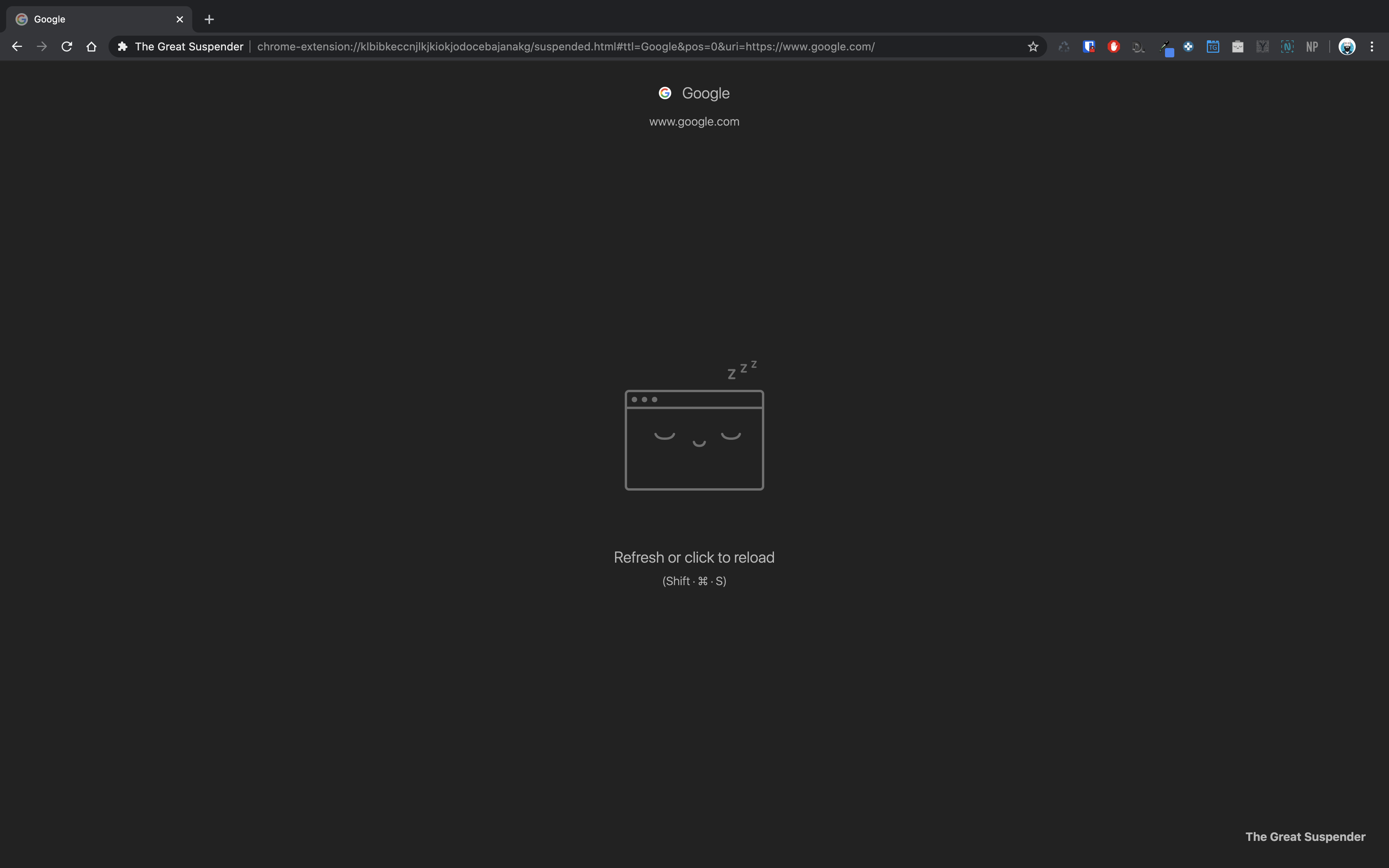 The Great Suspender scheda congelata
