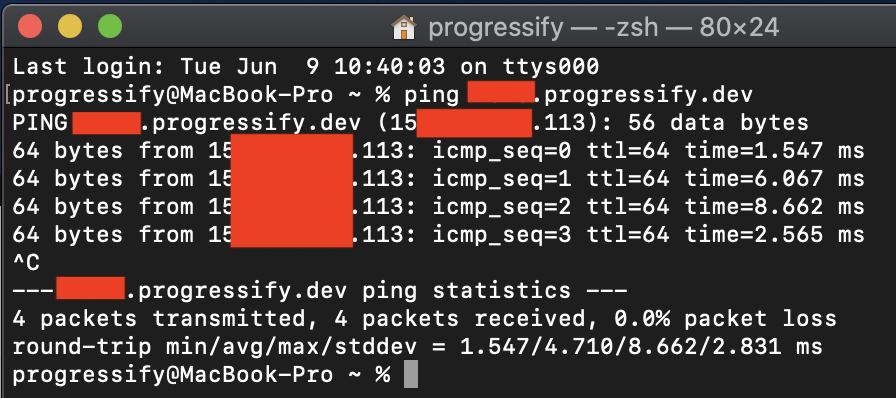 Ping al dominio DDNS
