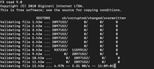 MicroSD 256GB f3read
